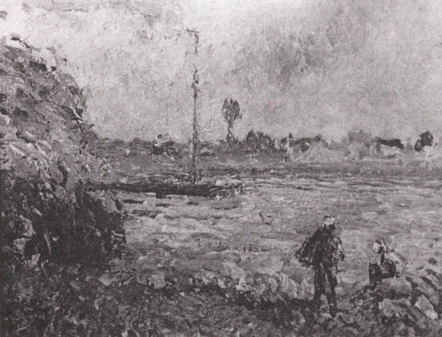 Reproduction du tableau « Bords de l'Oise, la campagne près de Pontoise (étude) - Camille Pissarro » par Alpha Reproduction en peinture à l’huile