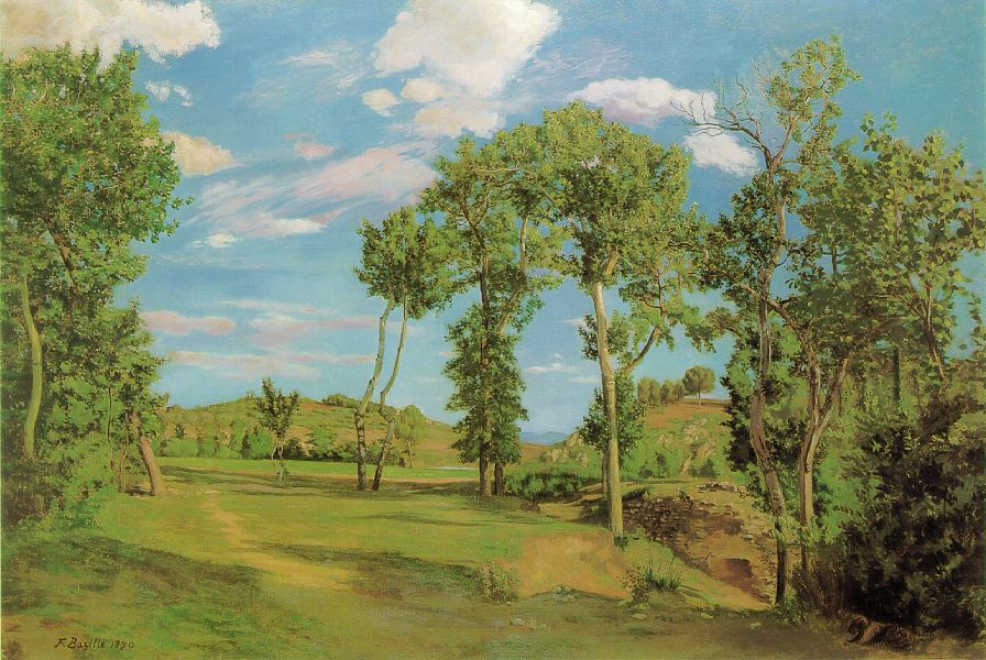 Reproduction du tableau « Paysage au bord du Lez - Frédéric Bazille » par Alpha Reproduction en peinture à l’huile