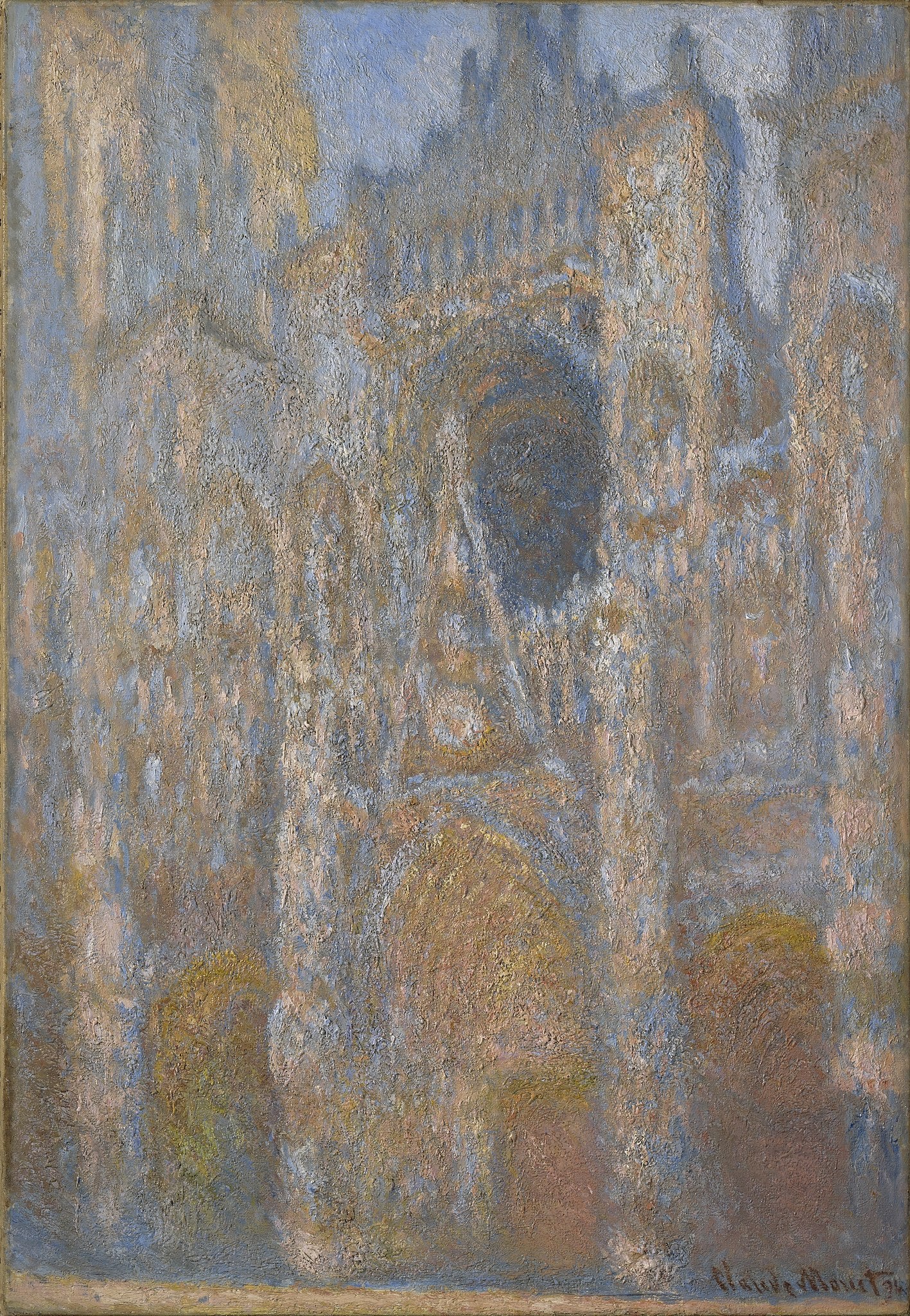 Rouen-katedralen, portalen, midt på dagen - Claude Monet