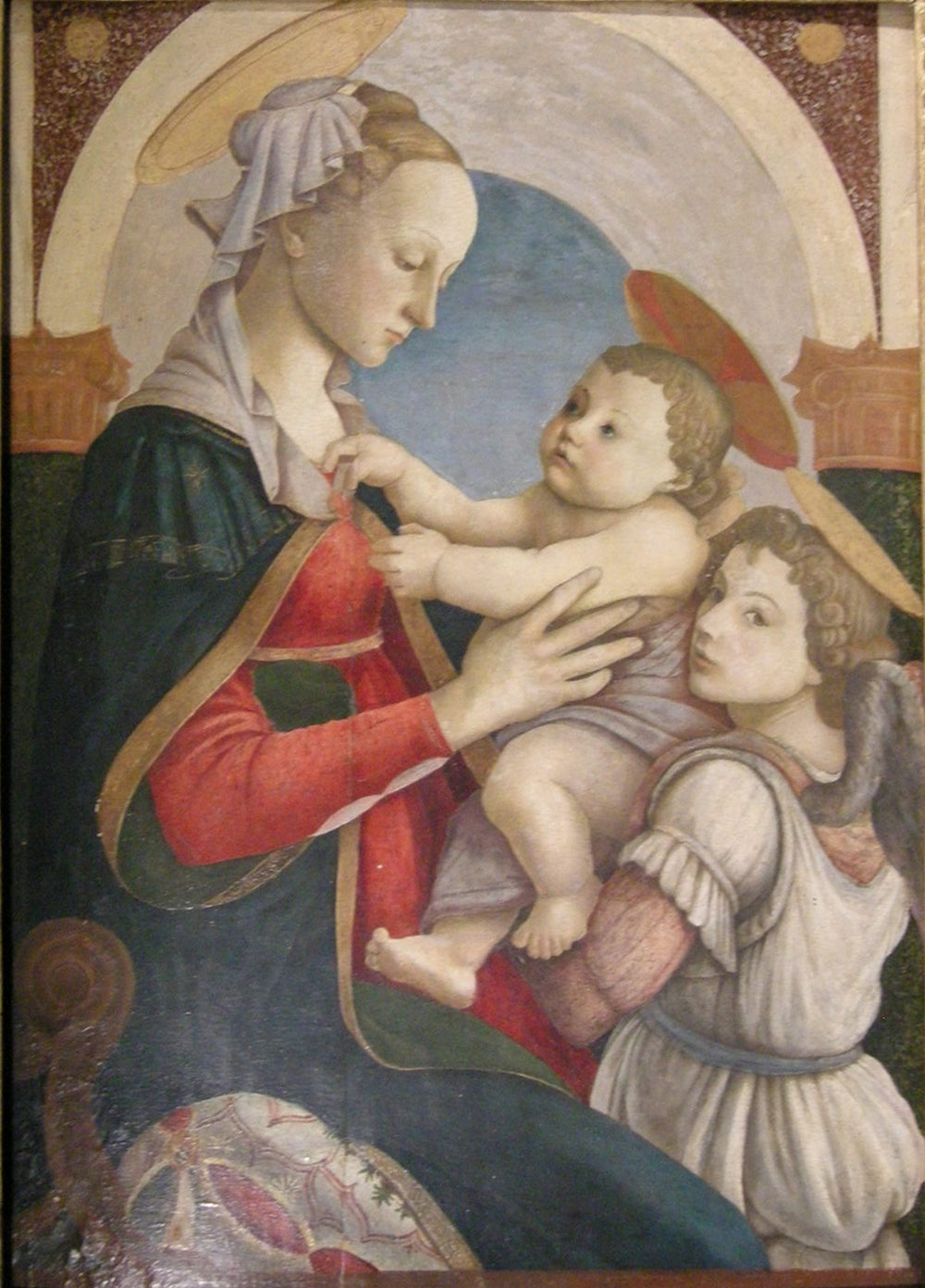 Jomfruen med barnet og en engel - Sandro Botticelli