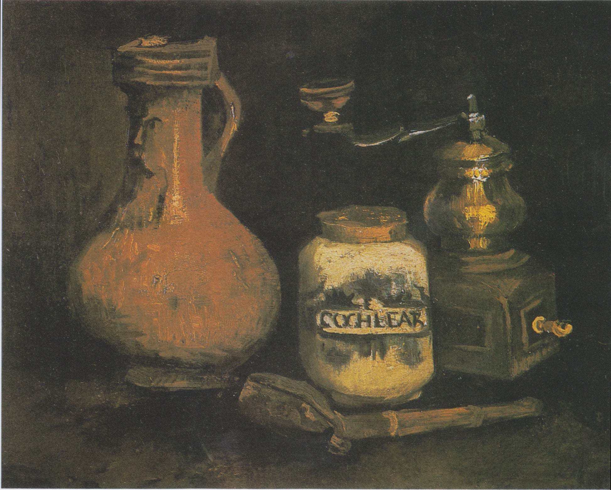 Stilleben med en krukke som viser en skjeggete mann - Vincent van Gogh