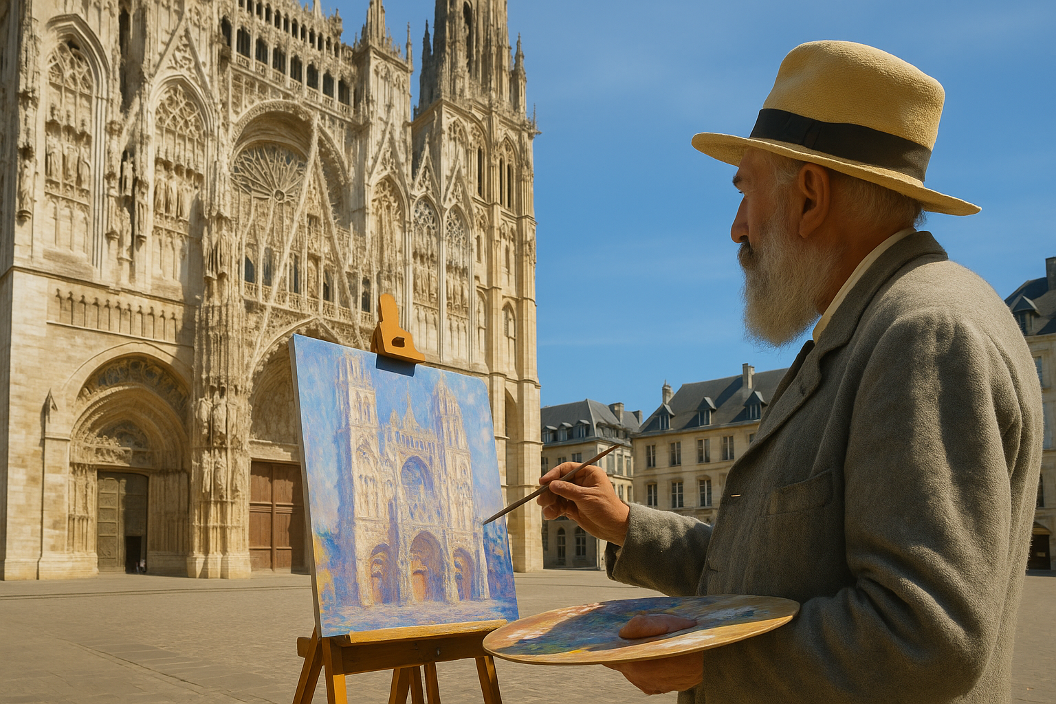 Claude Monet Rouen-katedralen: Når lyset skulpturerer steinen