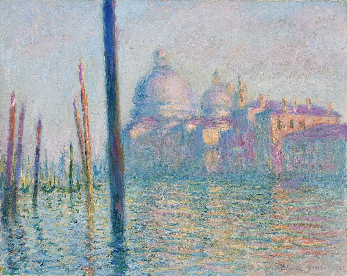 Le Grand Canal à Venise peint par Claude Monet en 1908, vue vers Santa Maria della Salute