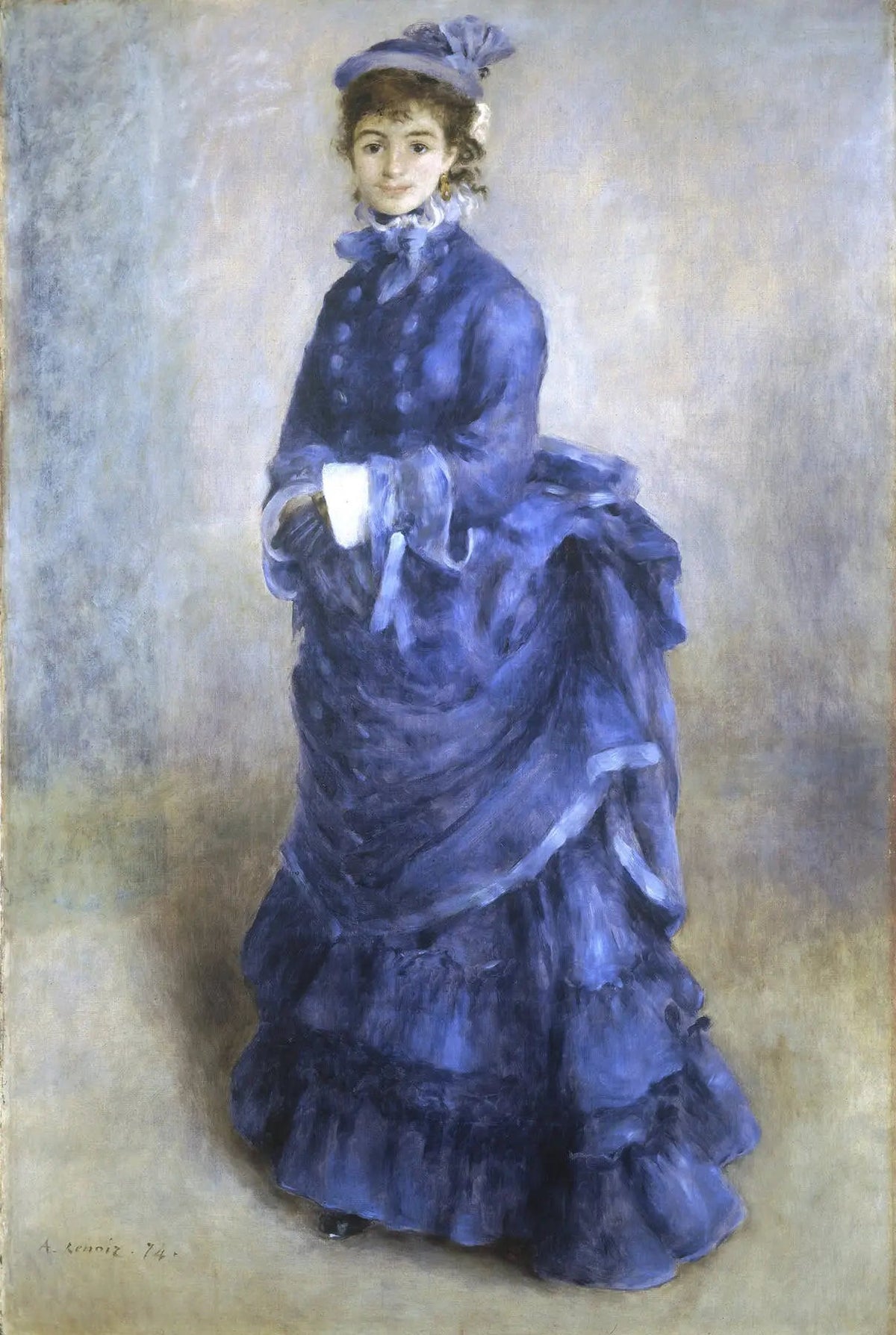 La Parisienne de Renoir, portrait en pied d'Henriette Henriot dans une robe bleue
