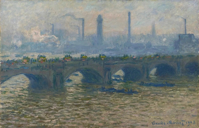 Waterloo-broen, overskyet vær - Claude Monet