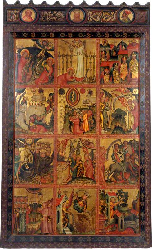 12 scènes de l'Apocalypse (triptyque retable, volet gauche, intérieur) - Master Bertram image 1 tableau peint à l’huile sur toile