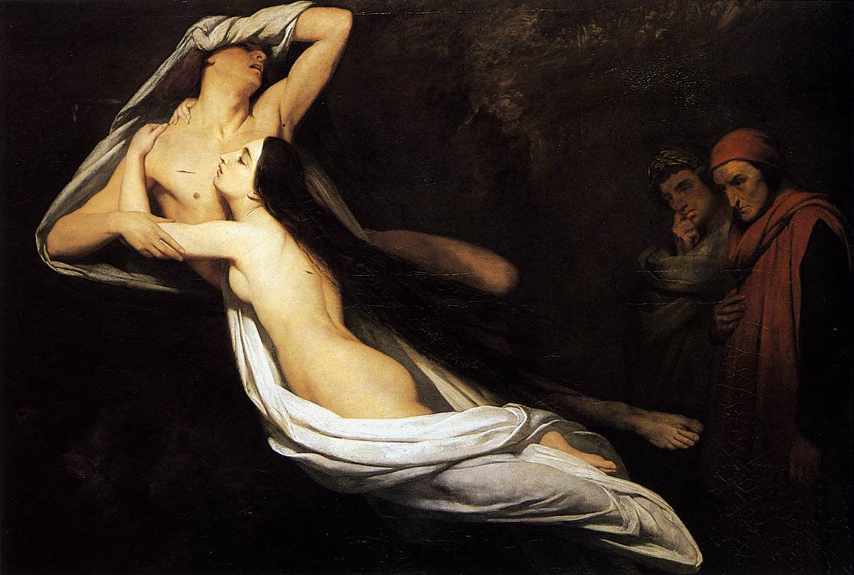 Les Ombres de Francesca da Rimini et de Paolo Malatesta apparaissent à Dante et à Virgile - Ary Scheffer - Alpha