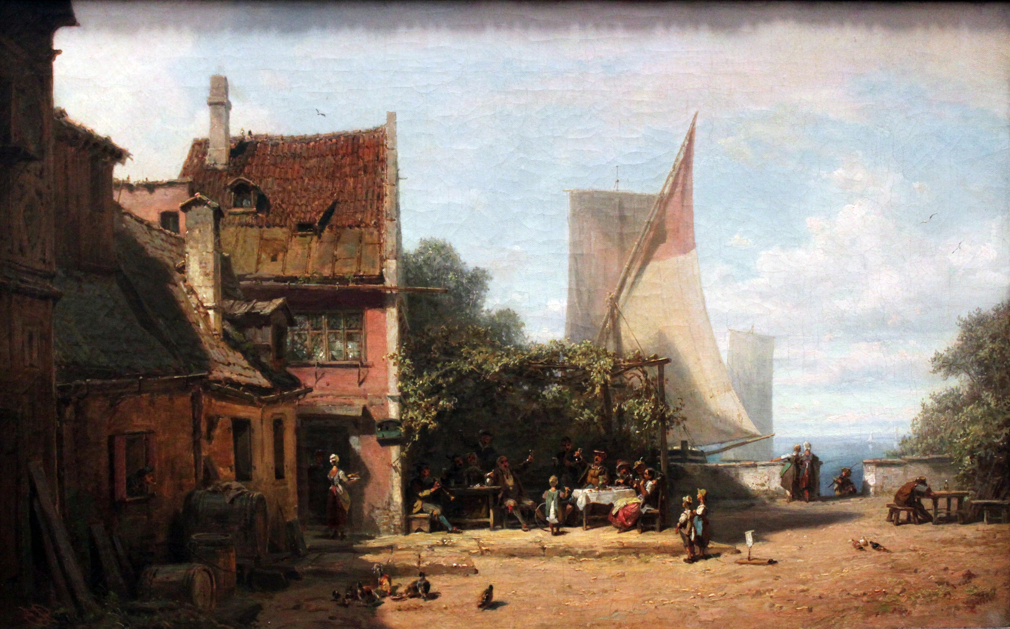 Gamle vertshus nær Starnberger-sjøen - Carl Spitzweg