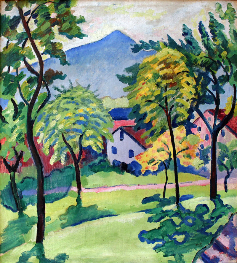 Landskap ved Tegernsee - August Macke
