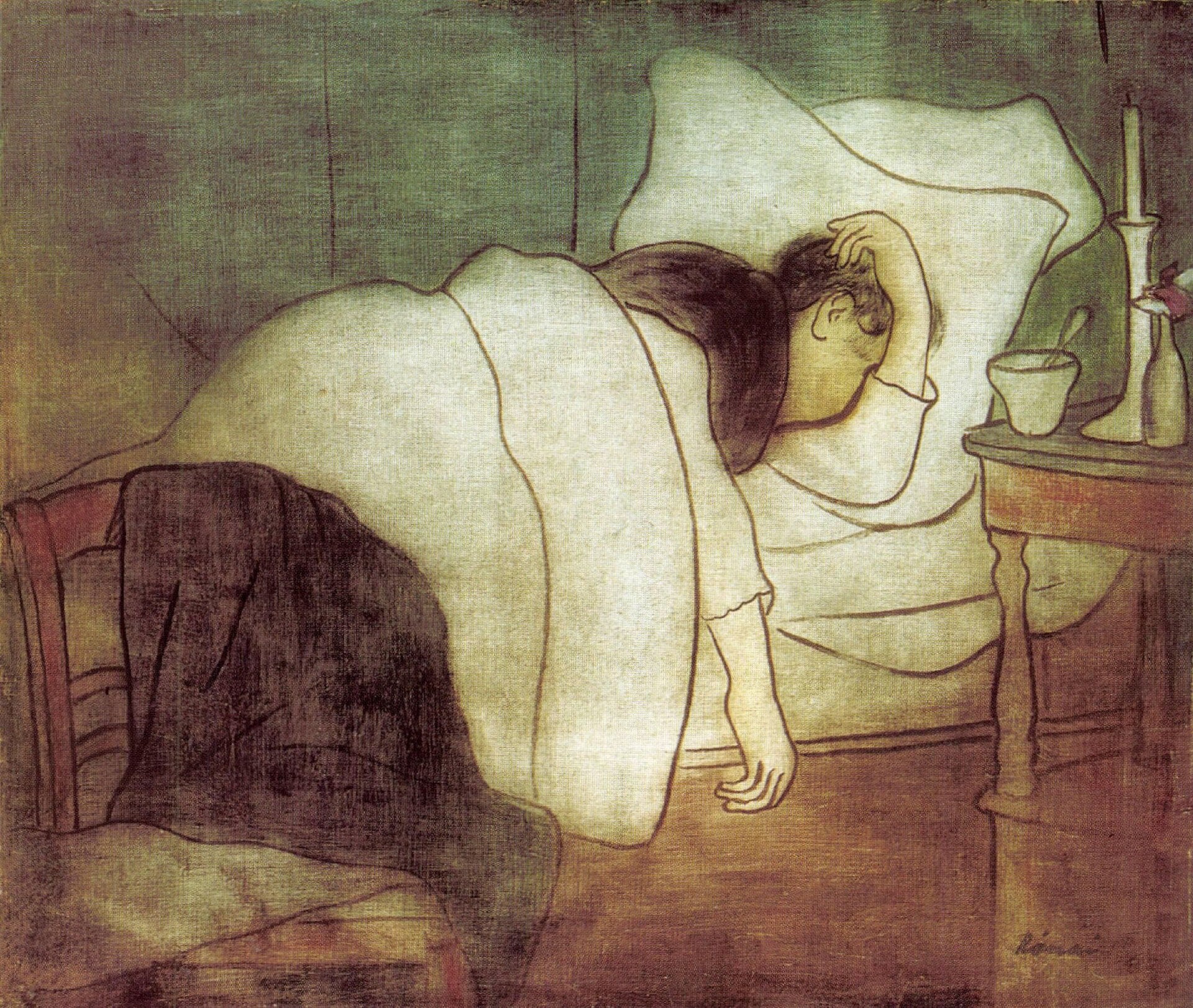 Femme couchée dans son lit, József Rippl-Rónai, 1891