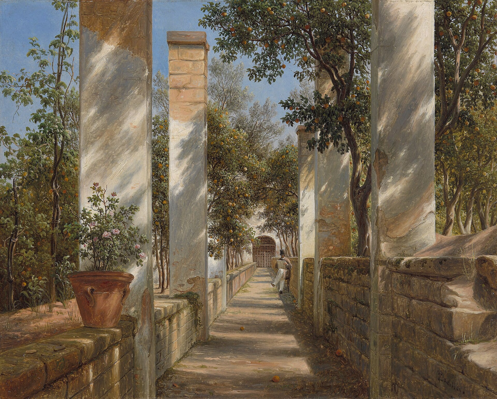 Pergola aux orangers, Thomas Fearnley, 1834, peinture à l’huile