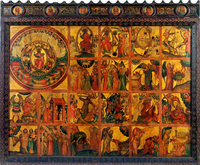 21 scènes de l'Apocalypse (triptyque retable, panneau central) - Master Bertram image 1 copie peinte à la main à l’huile