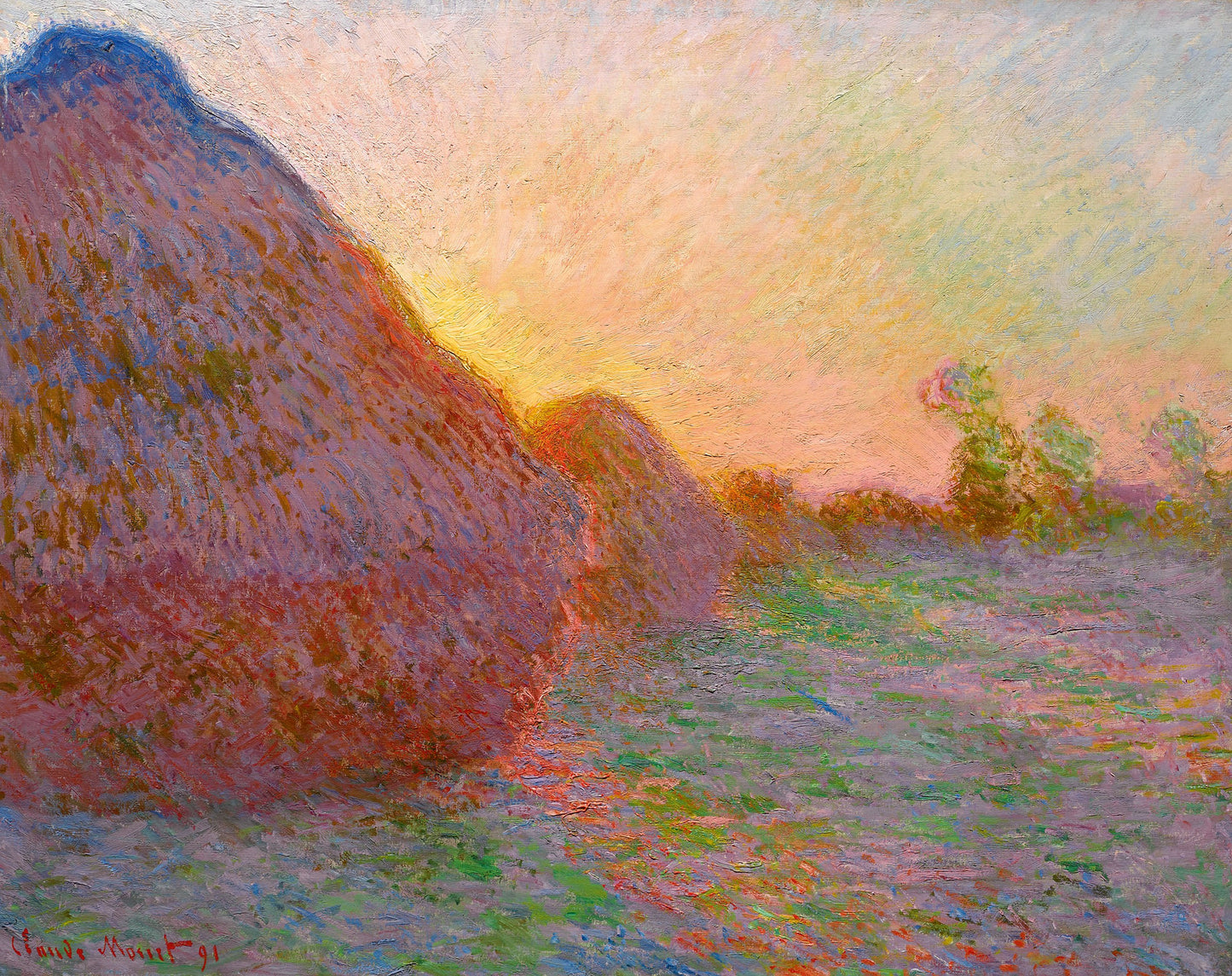 Meuler, de siste solstrålene - Claude Monet