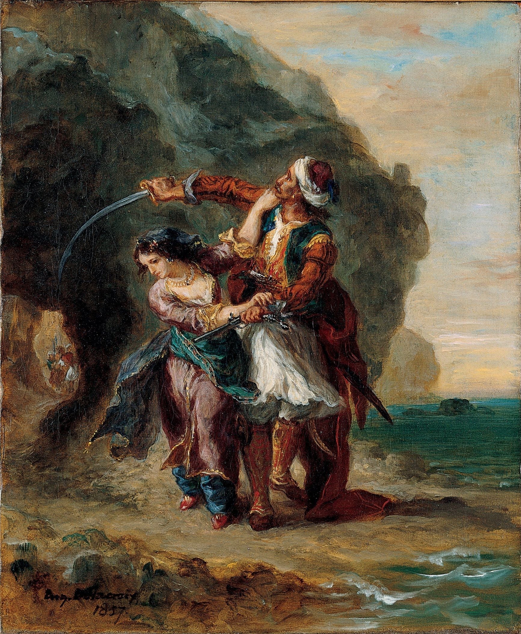 Reproduction du tableau « Selim et Zuleïka - Eugène Delacroix » par Alpha Reproduction en peinture à l’huile