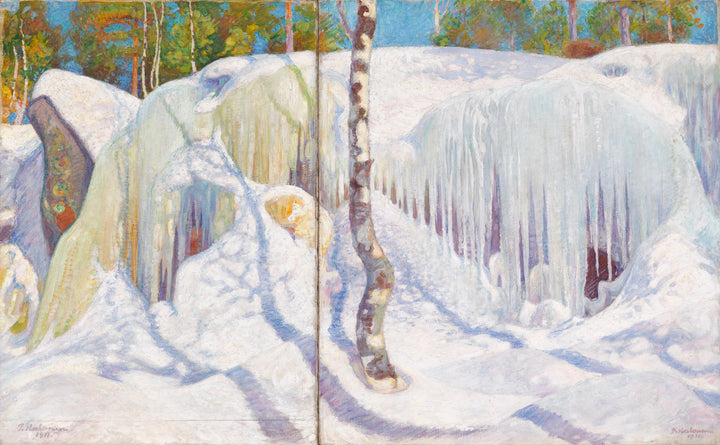 Stein dekket av is og snø - Pekka Halonen