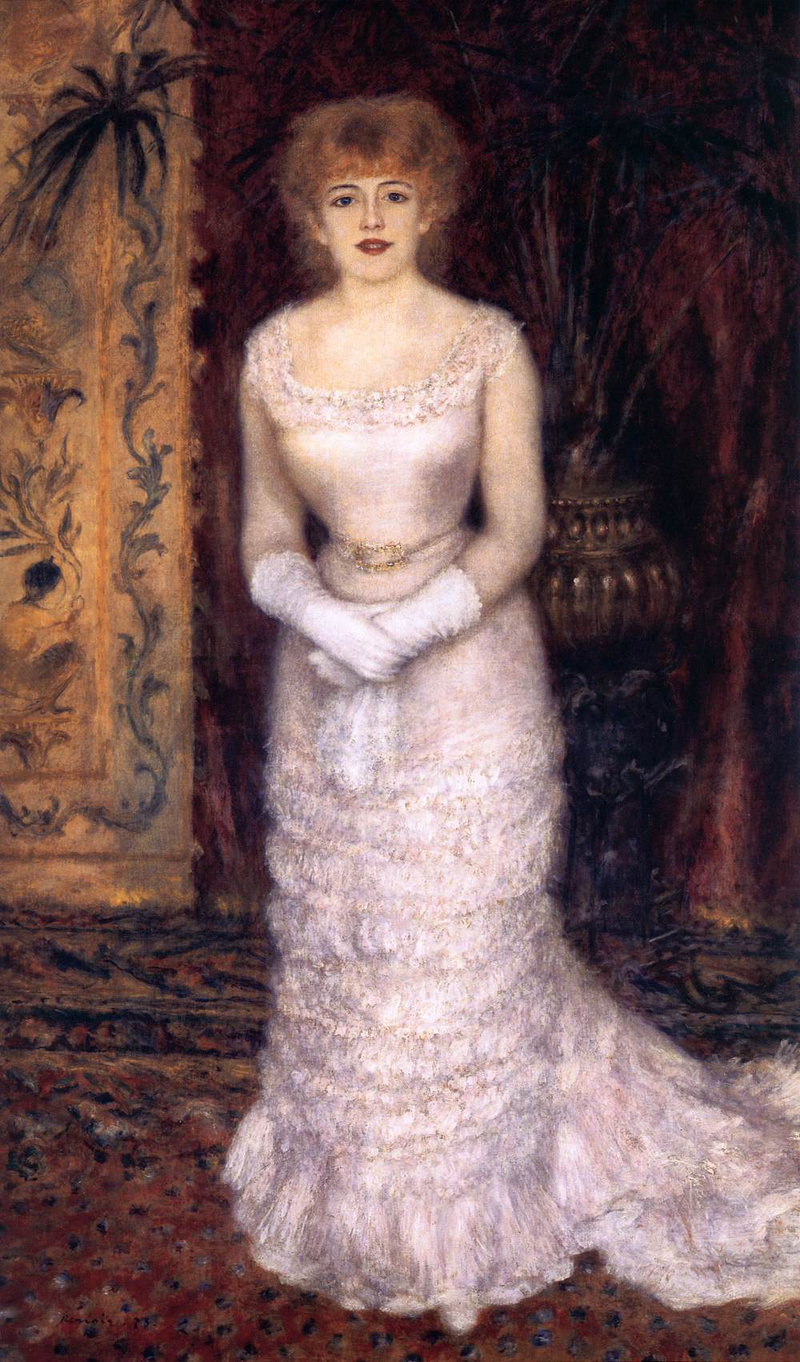 Portrett av skuespillerinnen Jeanne Samary - Pierre-Auguste Renoir