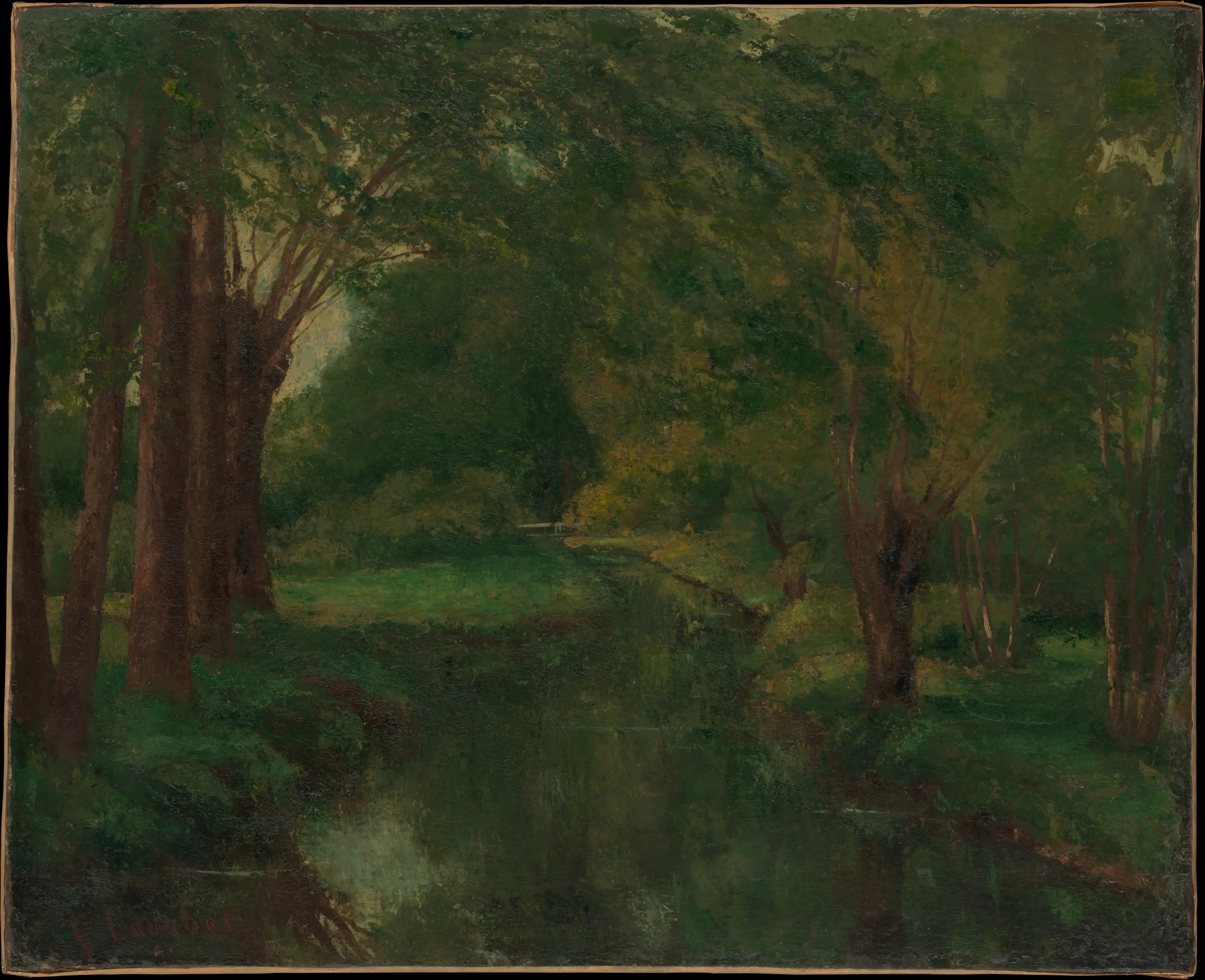 Un ruisseau dans une clairière (peut-être « Ruisseau vallée de Fontcouverte ; Étude ») - Gustave Courbet - Alpha