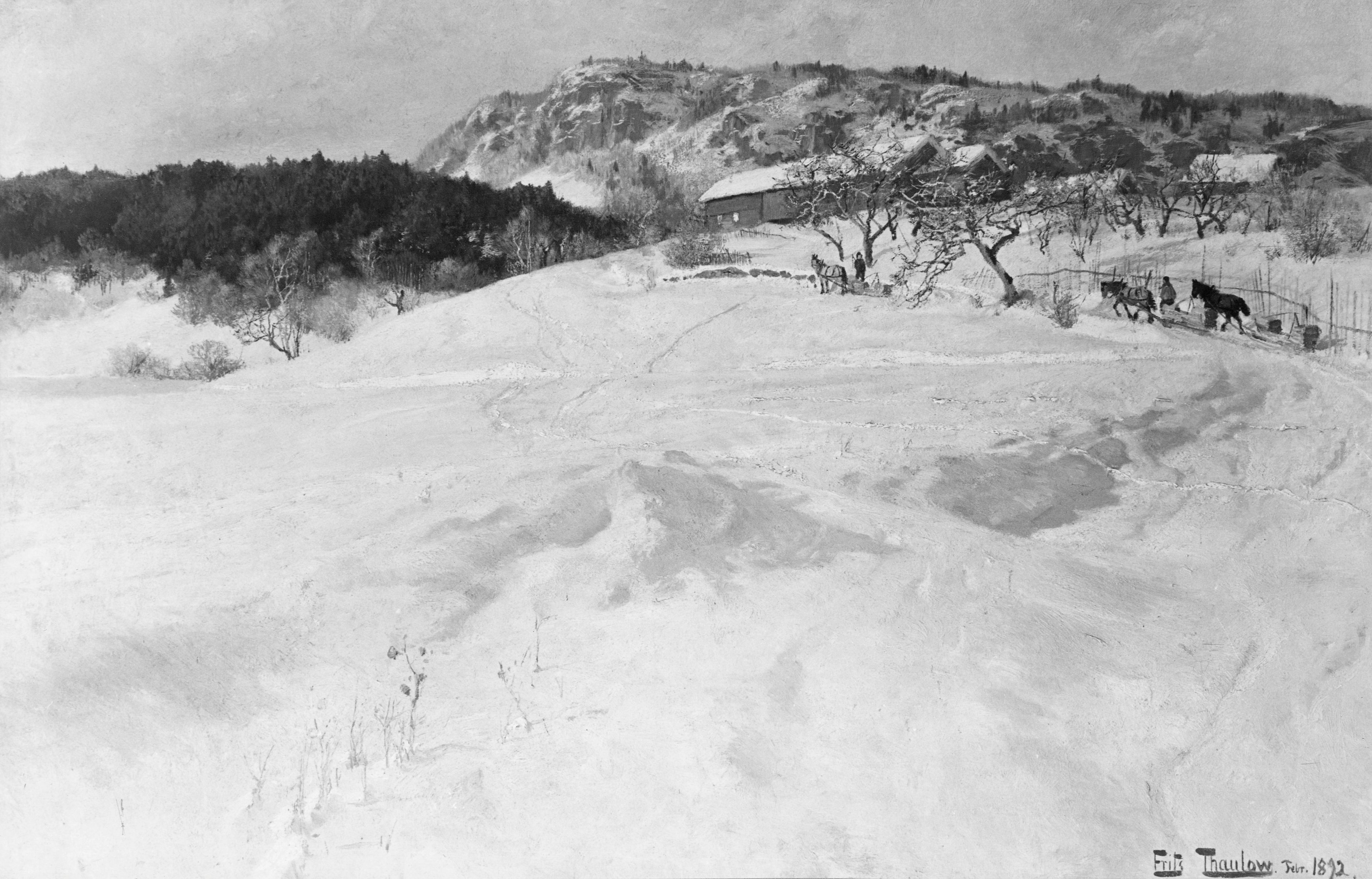 Une journée de janvier en Norvège - Frits Thaulow