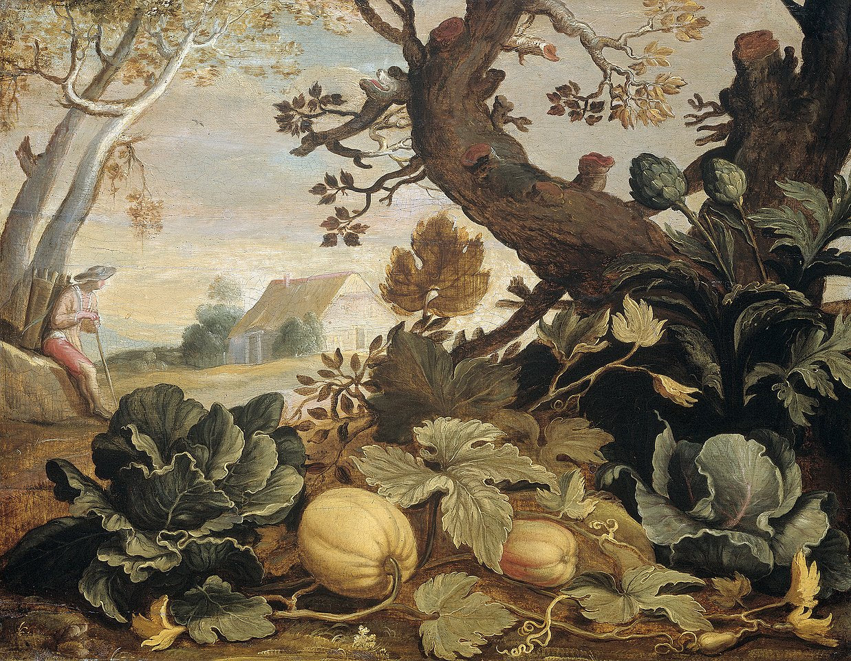 Paysage avec des fruits et légumes au premier plan - Abraham Bloemaert image 1 copie de tableau peinte à la main