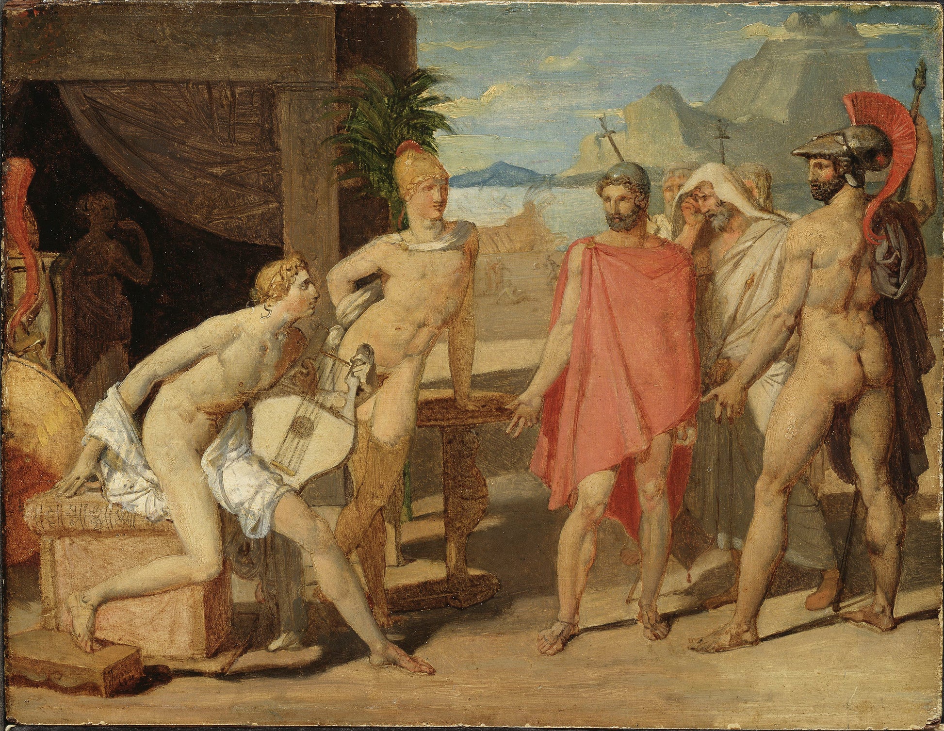 Achille som mottar ambassadørene fra Agamemnon - Jean-Auguste-Dominique Ingres