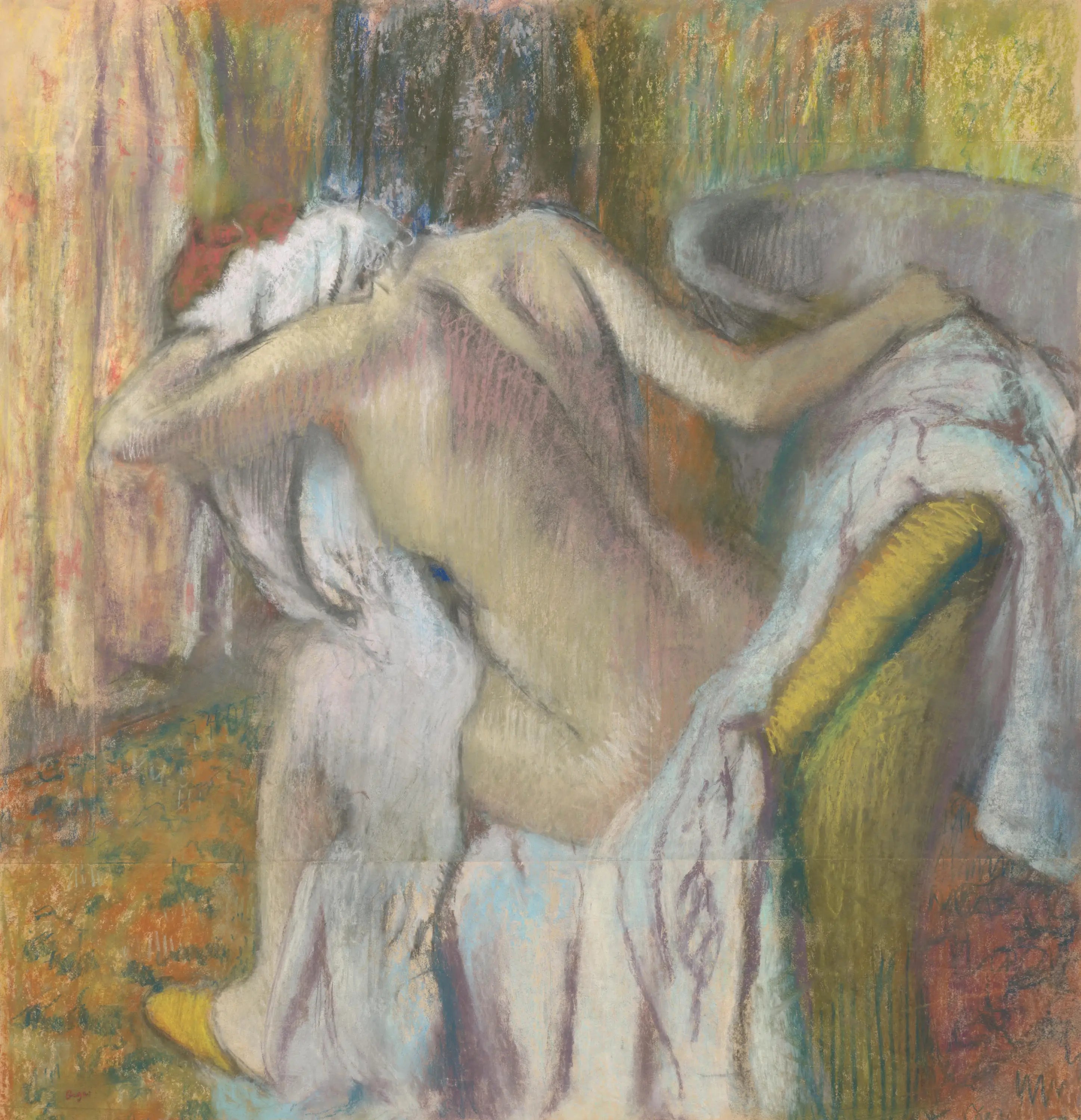 Reproduction du tableau « Après le bain, femme s'essuyant - Edgar Degas » par Alpha Reproduction en peinture à l’huile