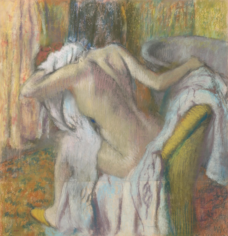 Etter badet, kvinne som tørker seg - Edgar Degas