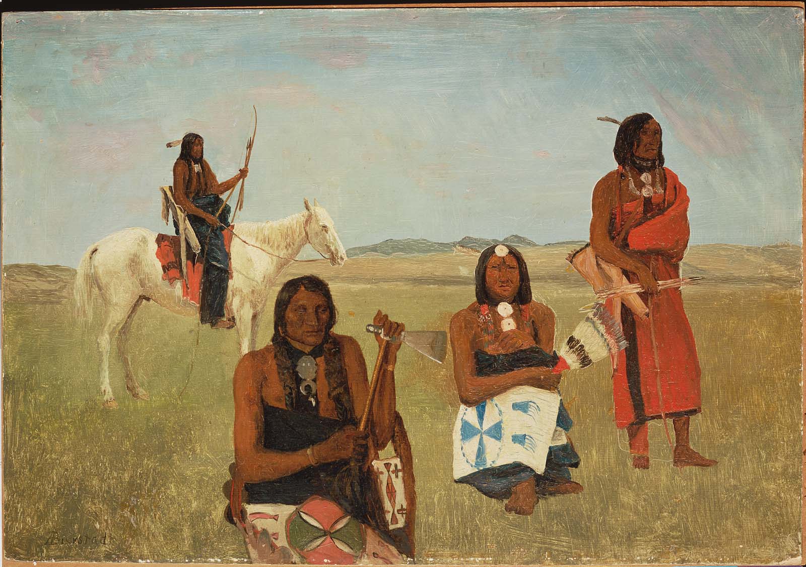 Indiens près de Fort Laramie - Albert Bierstadt