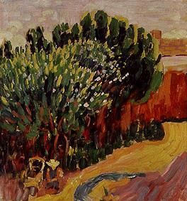 Landschaft aus Caranteque mit Frau - Alexej von Jawlensky
