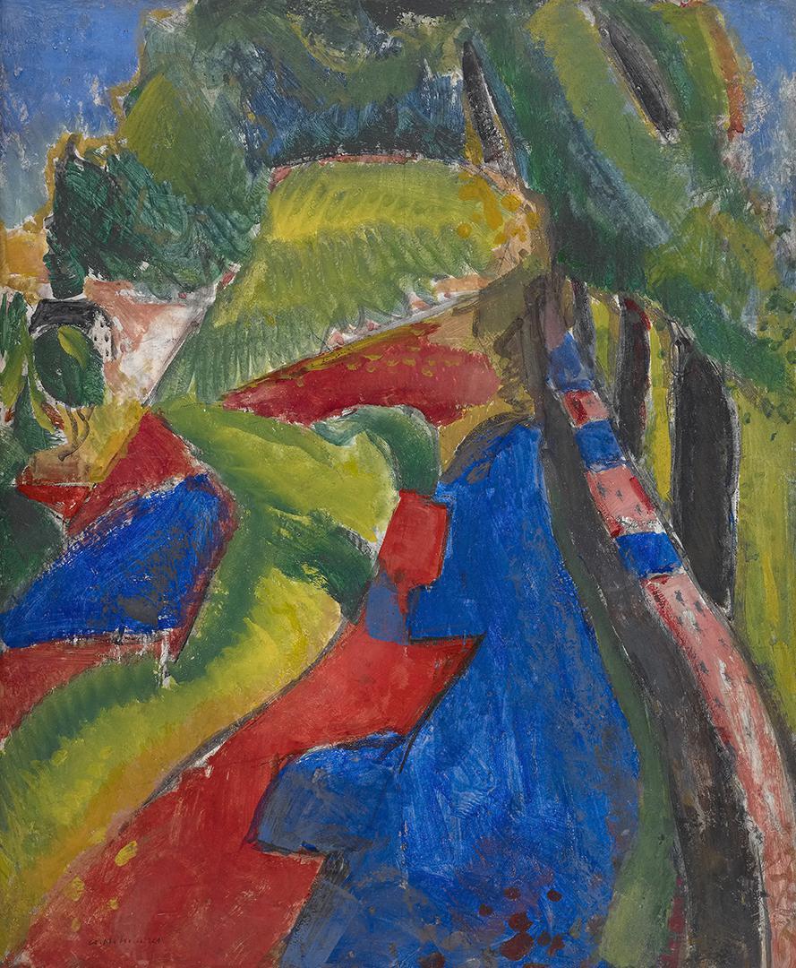 Paysage fauve avec du rouge et du bleu - Alfred Henry Maurer