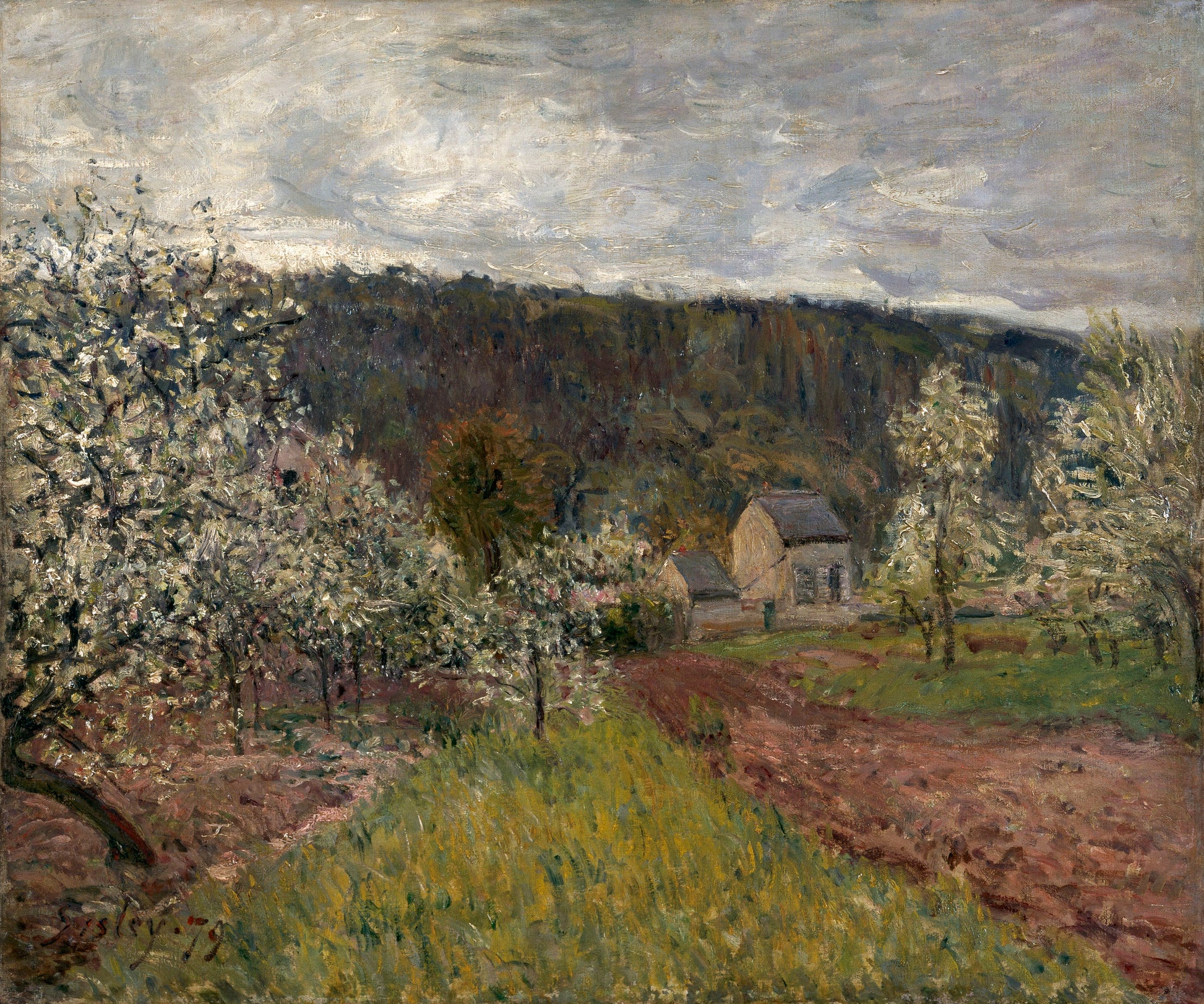 Reproduction du tableau « Printemps pluvieux aux environs de Paris - Alfred Sisley » par Alpha Reproduction en peinture à l’huile