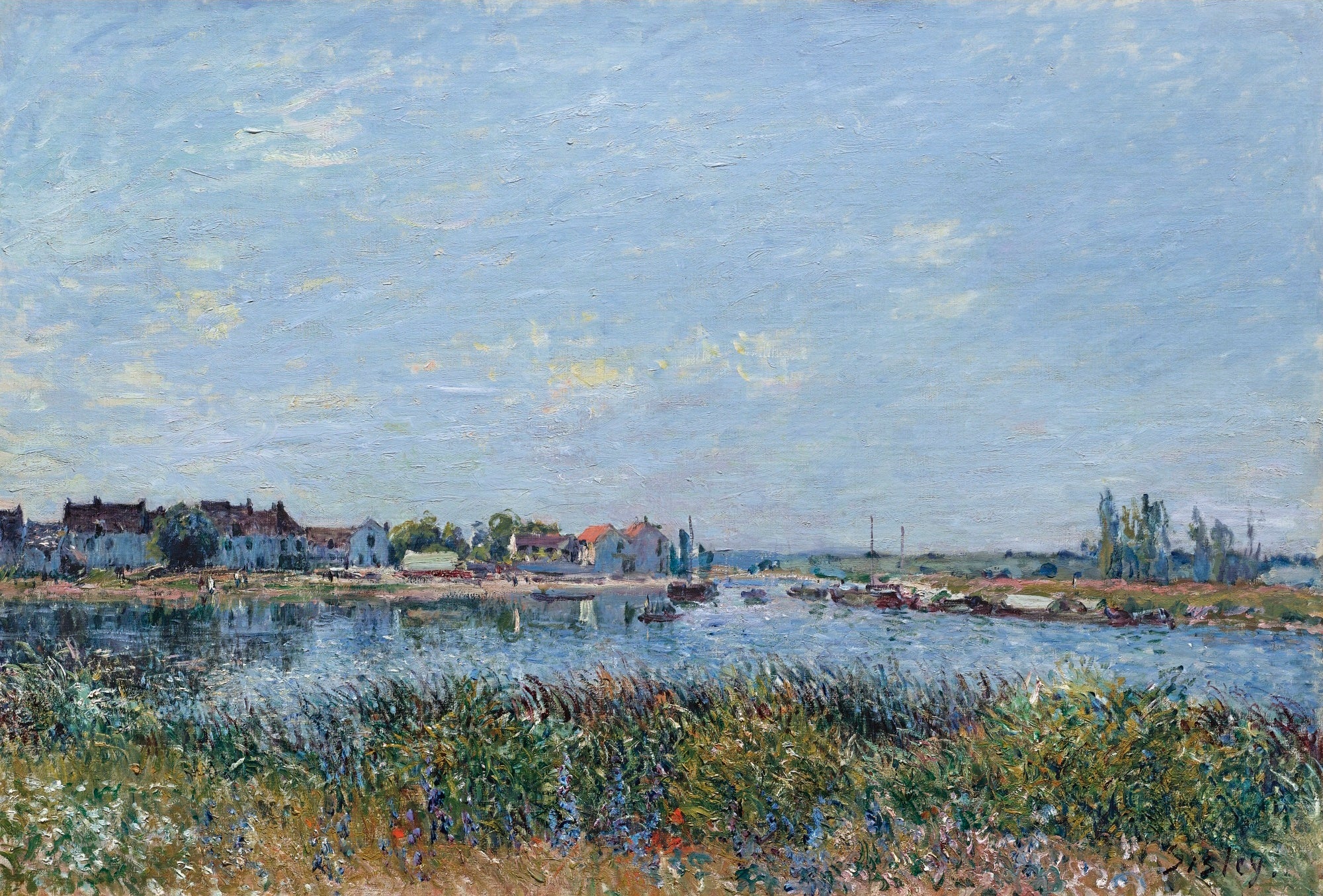 Reproduction du tableau « Saint-Mammès le matin - Alfred Sisley » par Alpha Reproduction en peinture à l’huile