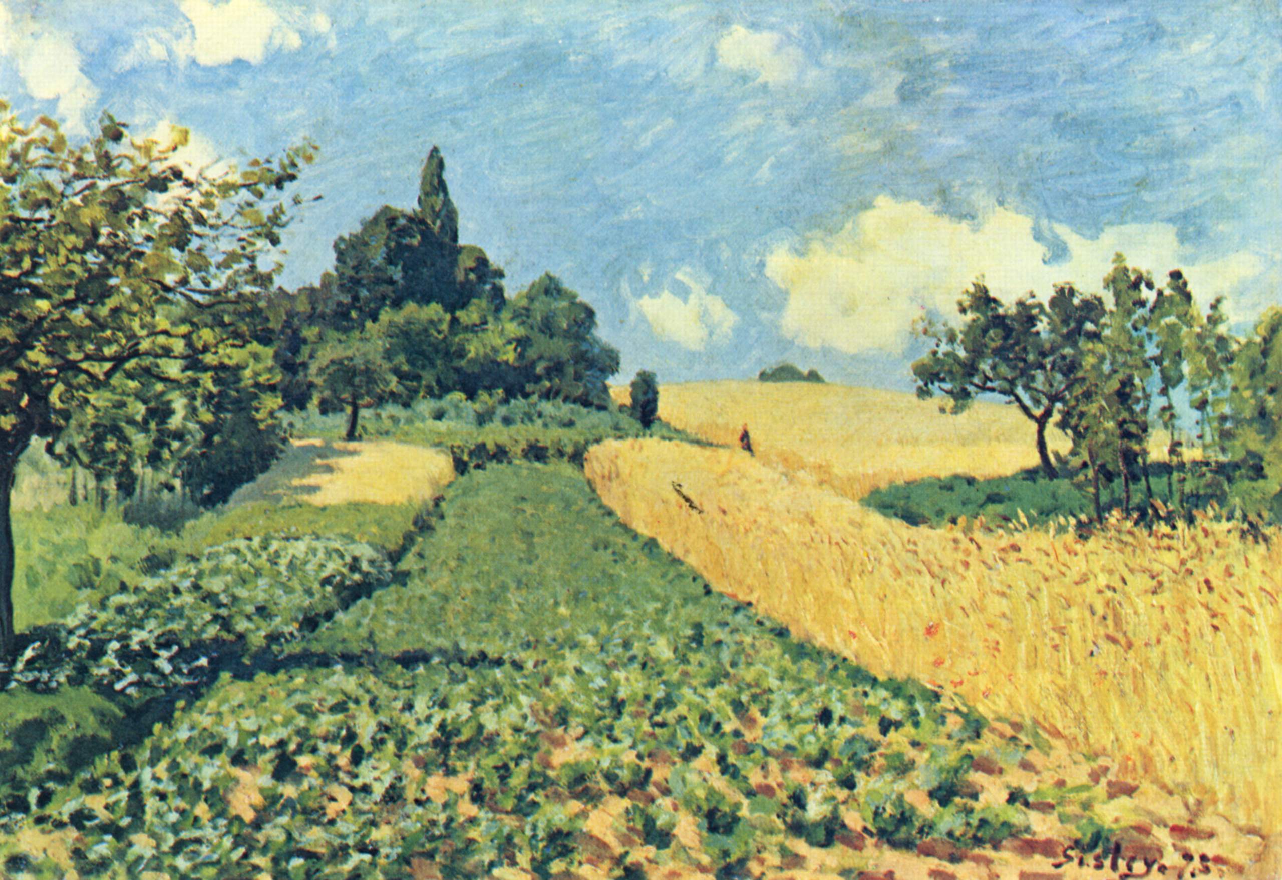 Reproduction du tableau « Champs de blé sur les hauteurs d'Argenteuil - Alfred Sisley » par Alpha Reproduction en peinture à l’huile