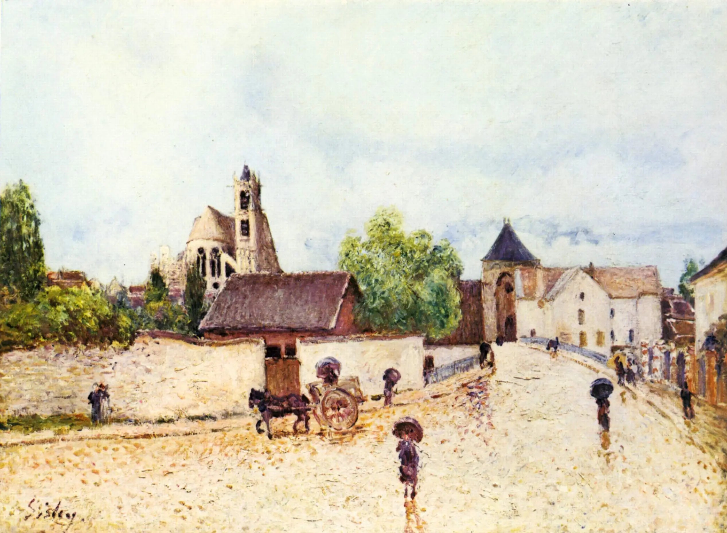 Reproduction du tableau « Moret-sur-Loing sous la pluie - Alfred Sisley » par Alpha Reproduction en peinture à l’huile