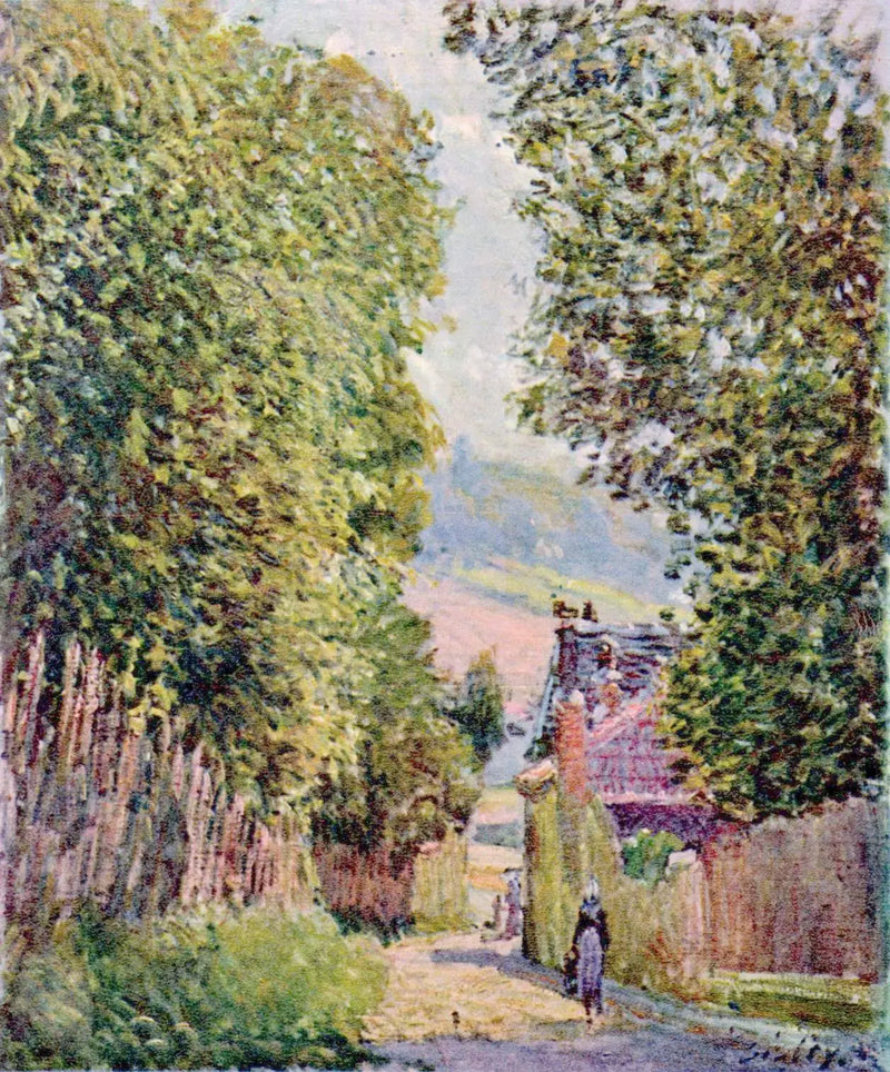 En gate i Louveciennes - Alfred Sisley