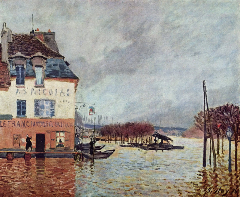 Flommen i Port-Marly - Alfred Sisley