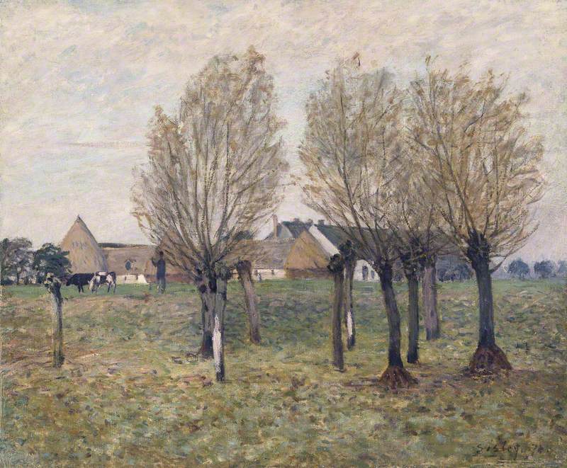 Reproduction du tableau « Une ferme normande - Alfred Sisley » par Alpha Reproduction en peinture à l’huile