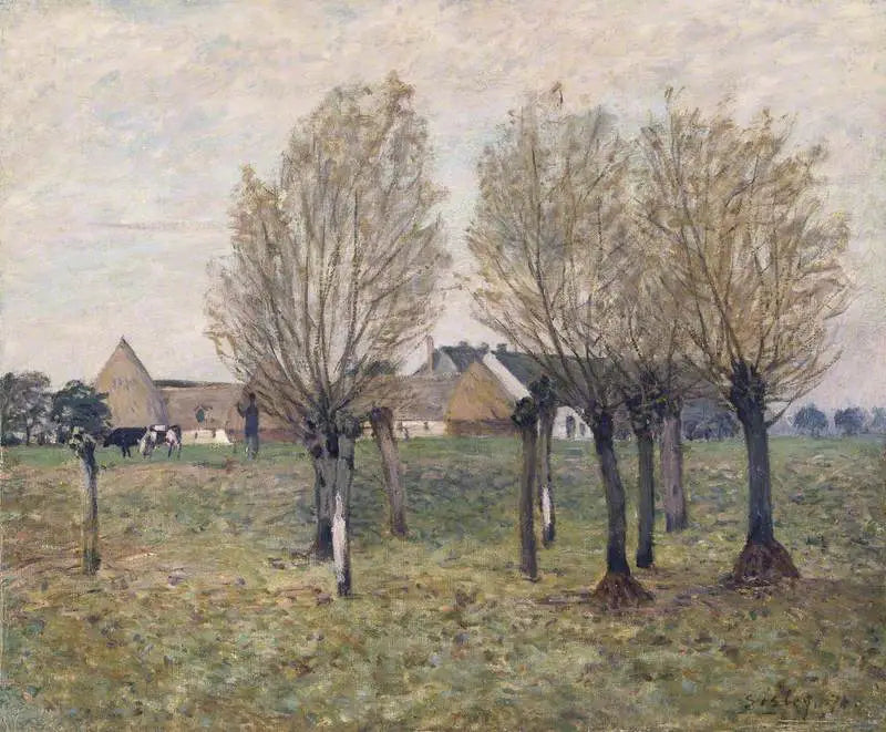 Reproduction du tableau « Une ferme normande - Alfred Sisley » par Alpha Reproduction en peinture à l’huile