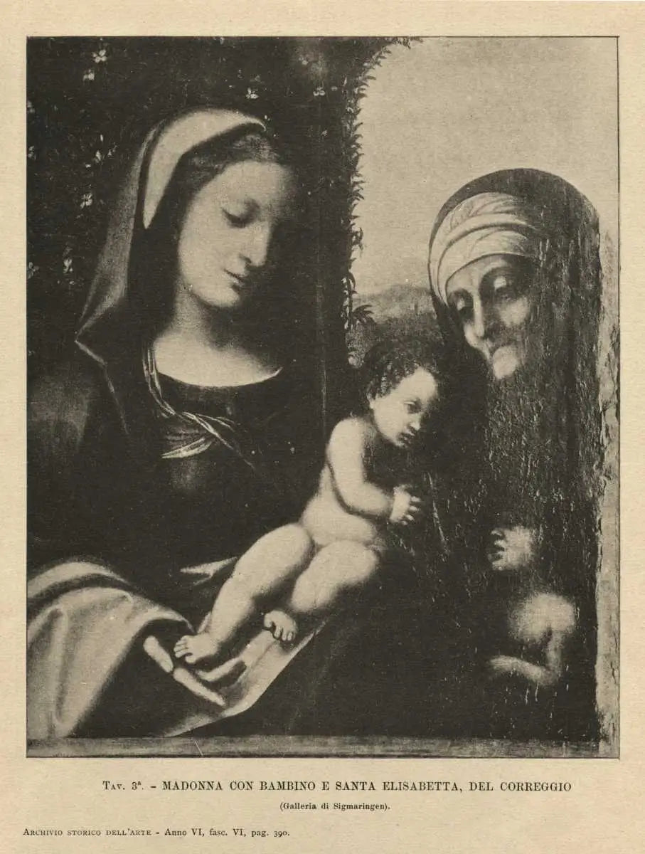 Vierge à l’Enfant entre sainte Élisabeth et saint Jean-Baptiste - Antonio da Correggio - Alpha Reproduction