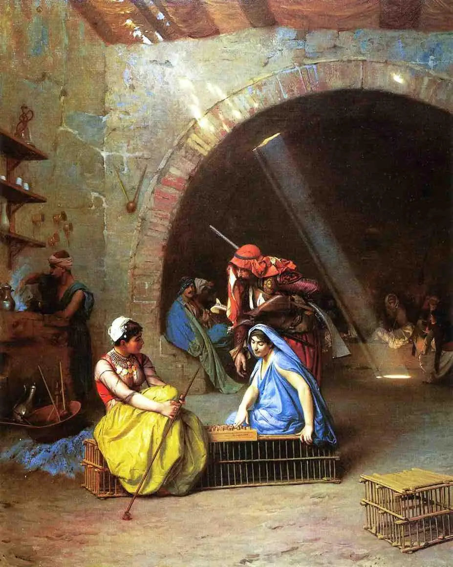 Reproduction du tableau « Almées jouant aux échecs - Jean-Léon Gérôme » par Alpha Reproduction en peinture à l’huile