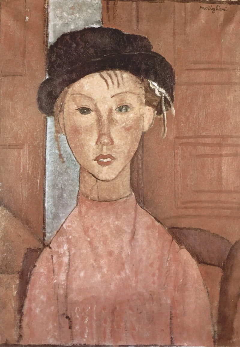 Ung jente med hatt - Amedeo Modigliani