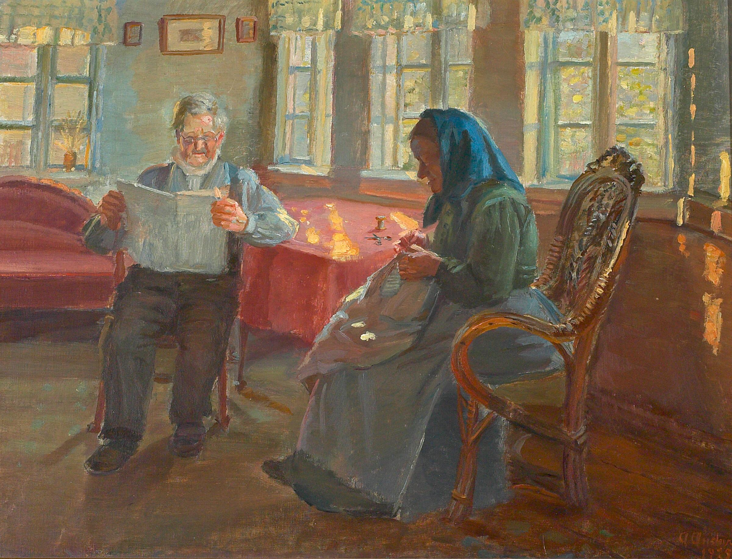 Le journal fait l’objet d’une étude. - Anna Ancher - Alpha Reproduction