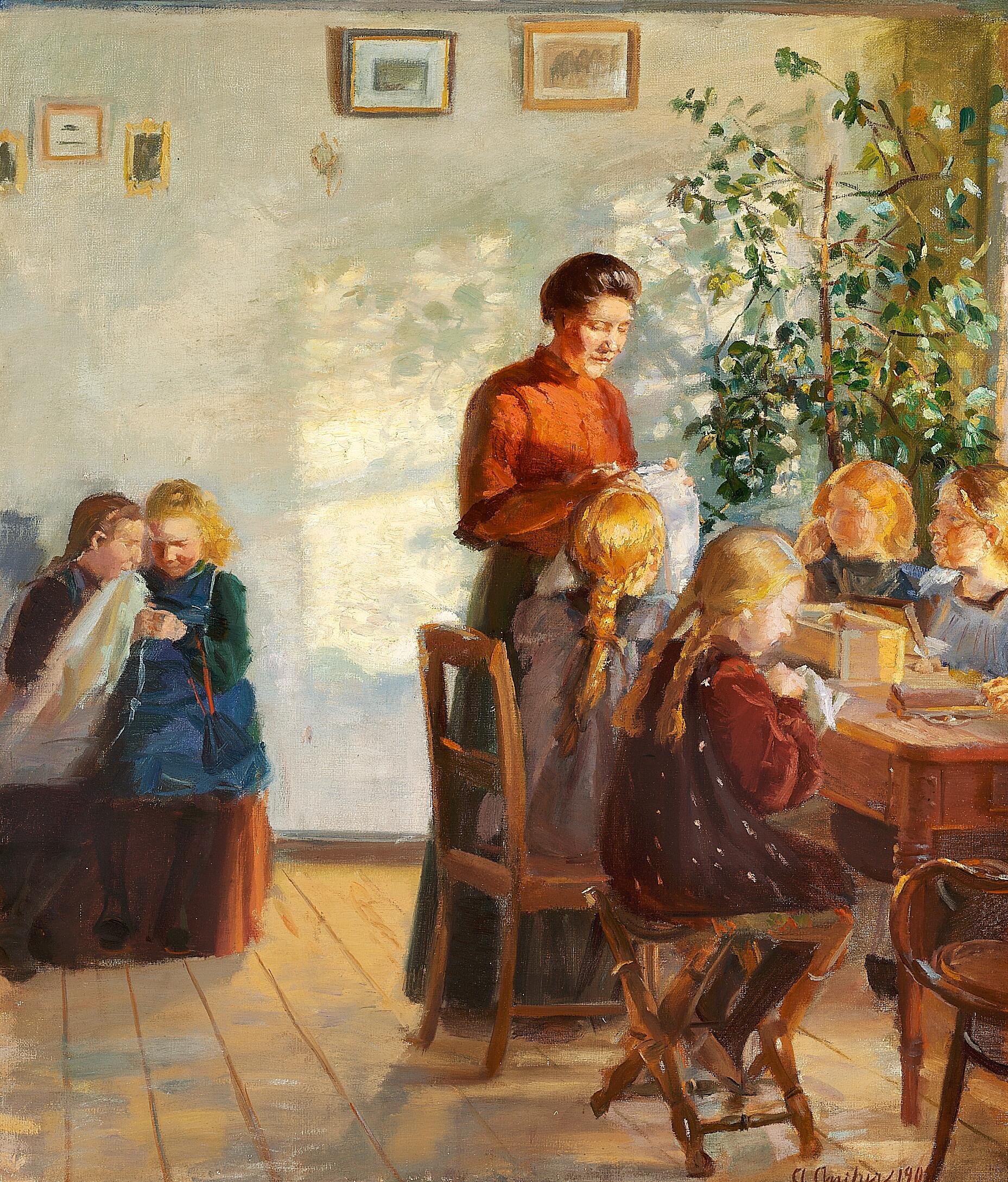 Un cours de couture. - Anna Ancher - Alpha Reproduction