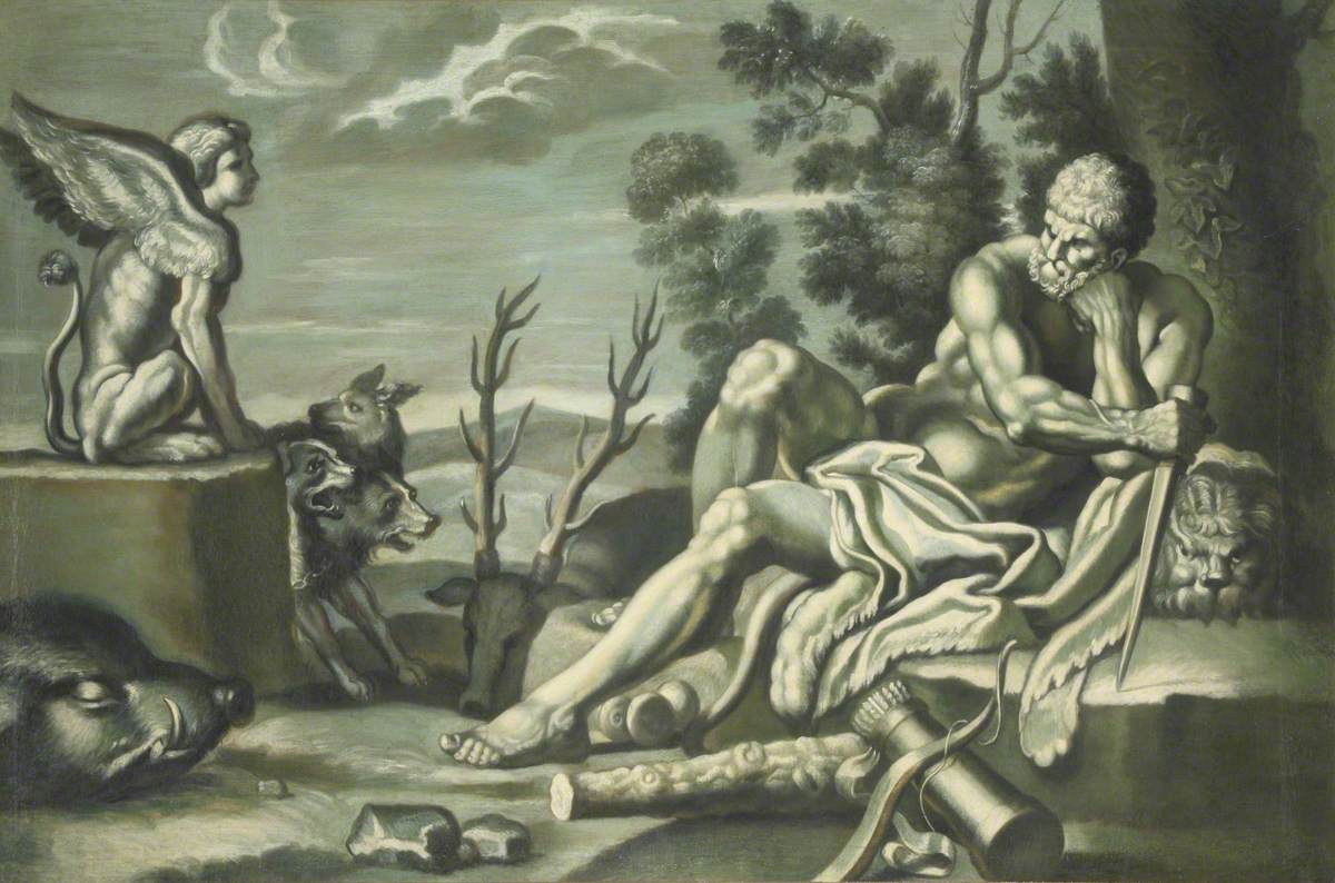 Hercule et le Sphinx - Annibale Carracci