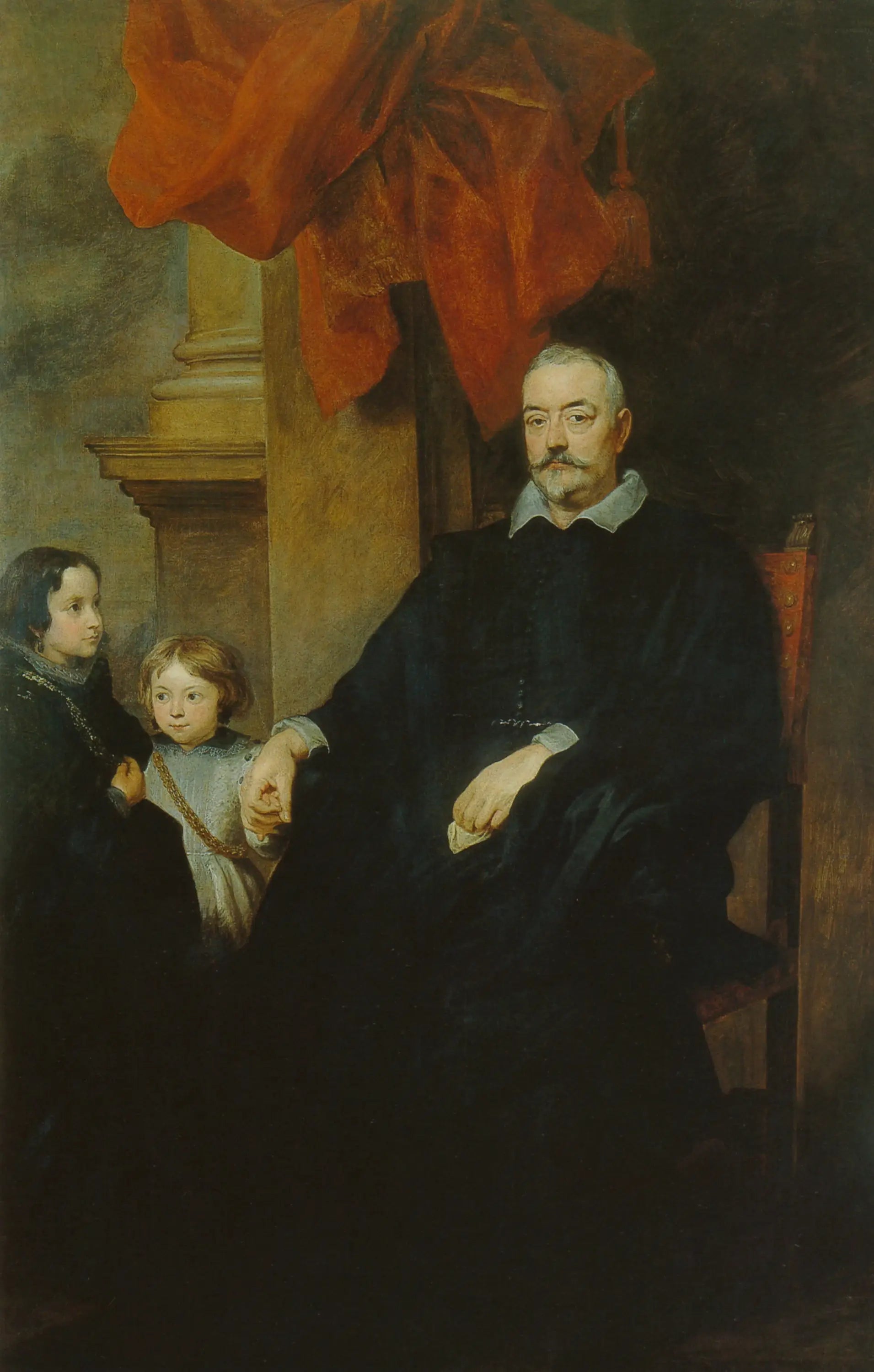 Portrait d’un gentilhomme de Gênes avec deux enfants - Antoine van Dyck - Alpha Reproduction