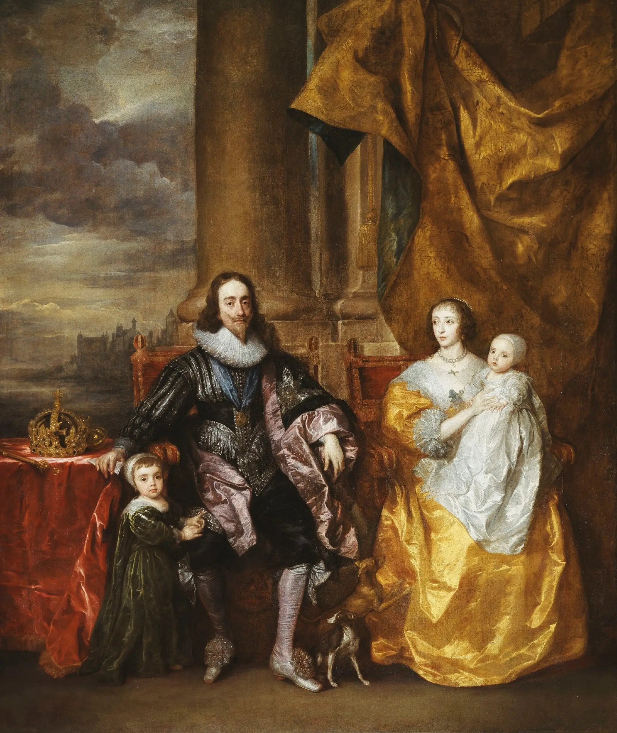 Charles Ier et Henriette Marie avec leurs deux enfants aînés le prince Charles et la princesse Mary - Antoine van Dyck