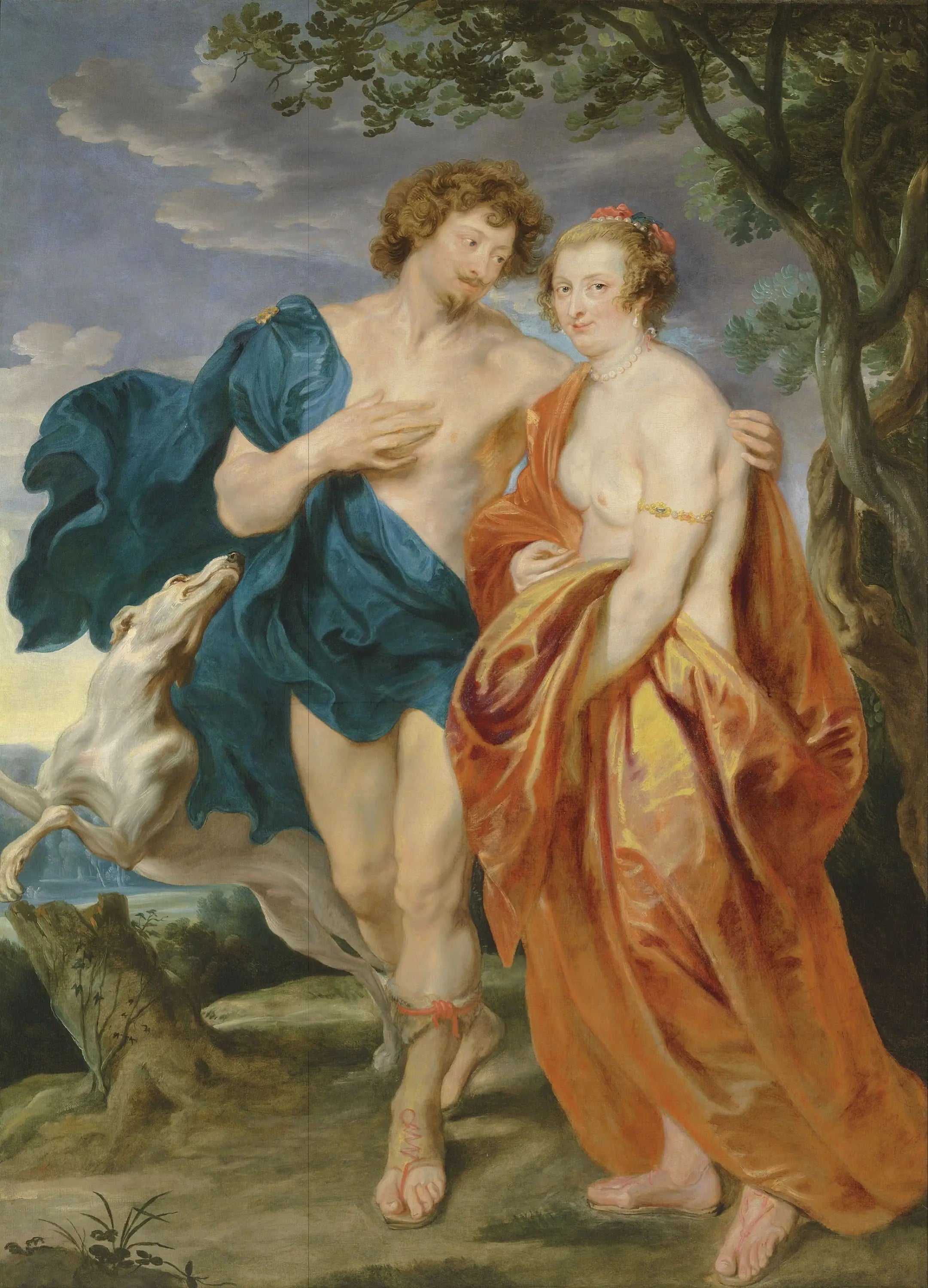 Double portrait de George Villiers marquis et de son épouse Katherine Manners en Vénus et Adonis - Antoine van Dyck