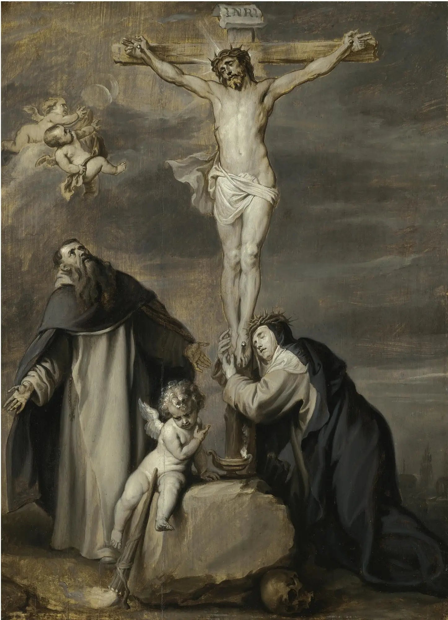 Le Christ crucifié adoré par les saints Dominique et Catherine de Sienne - Antoine van Dyck - Alpha Reproduction