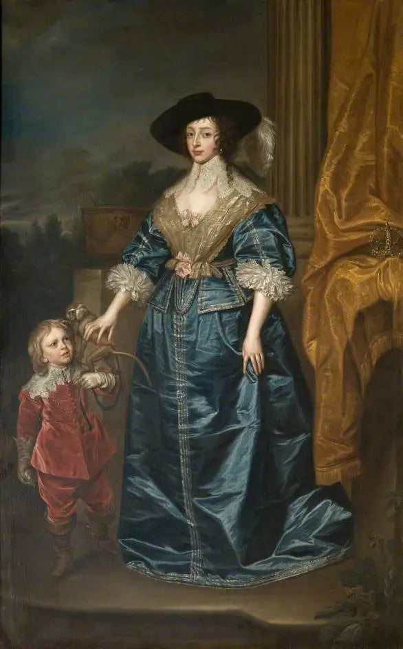 Henrietta Maria (1609–1669) avec le nain Geoffrey Hudson - Antoine van Dyck - Alpha Reproduction