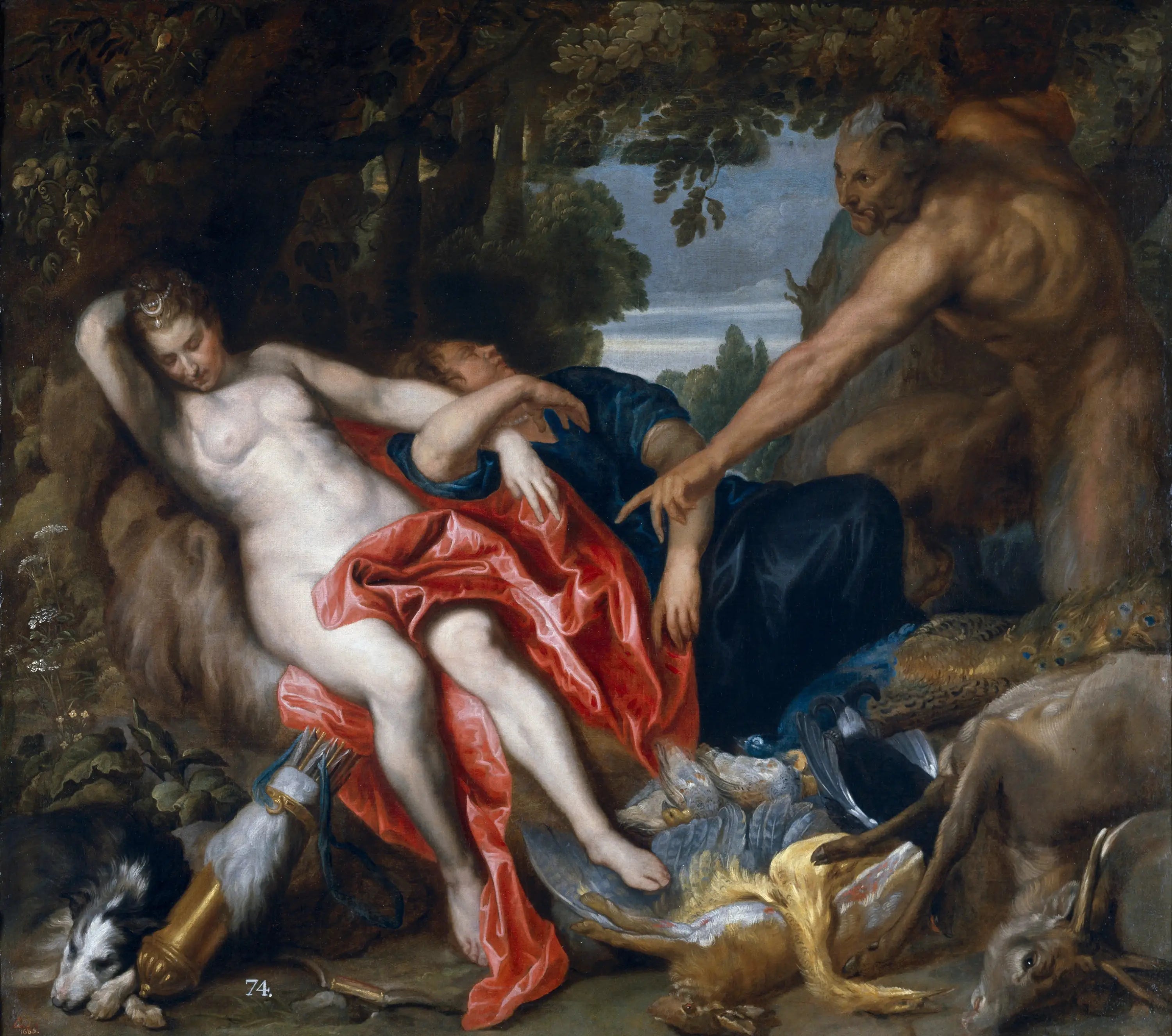 Diane et une nymphe surprises par un satyre - Antoine van Dyck - Alpha Reproduction