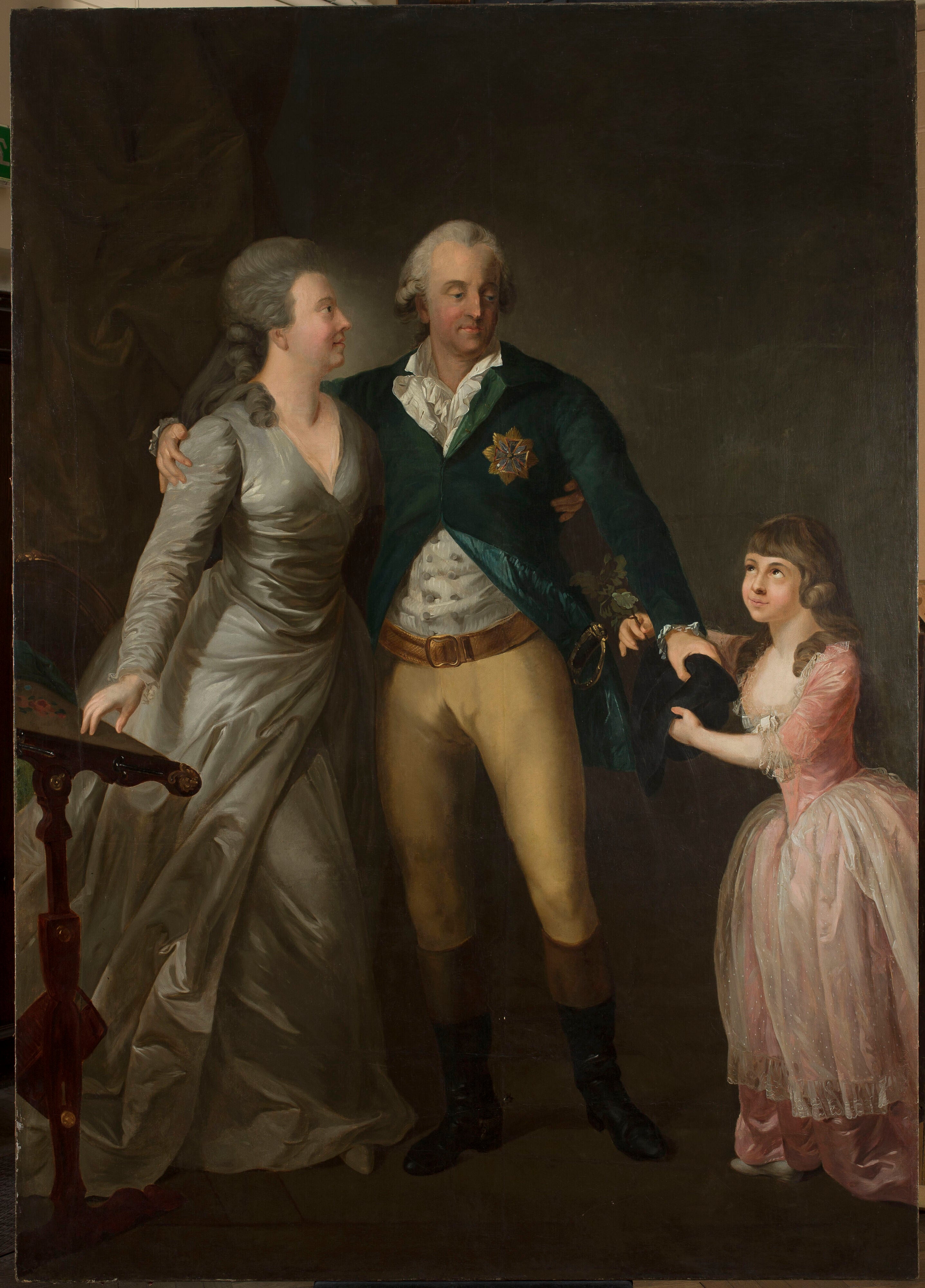 Portrait du duc saxon Karl August avec son épouse Sophie et leur fille - Anton Graff